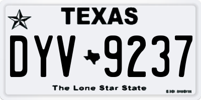 TX license plate DYV9237