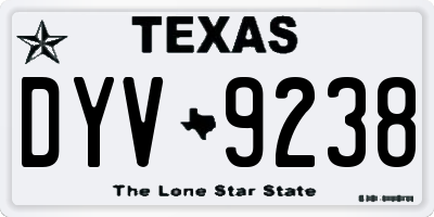 TX license plate DYV9238