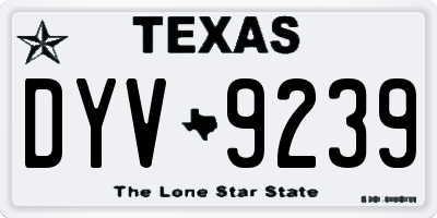 TX license plate DYV9239