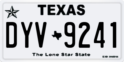 TX license plate DYV9241