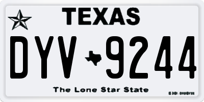 TX license plate DYV9244