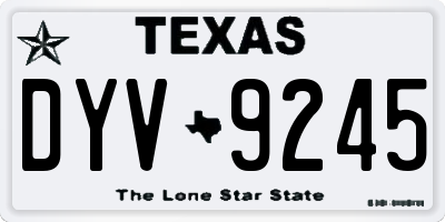 TX license plate DYV9245