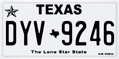 TX license plate DYV9246