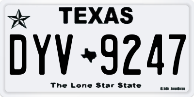 TX license plate DYV9247