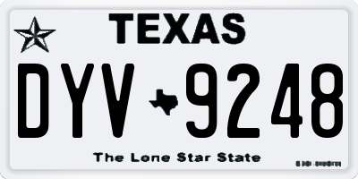 TX license plate DYV9248
