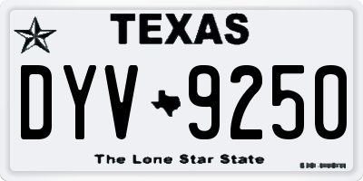 TX license plate DYV9250