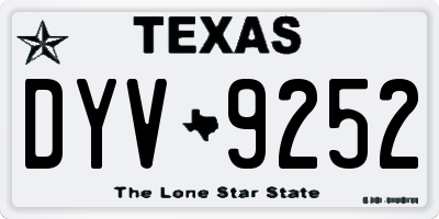 TX license plate DYV9252