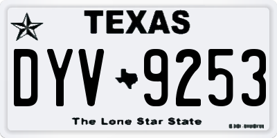 TX license plate DYV9253