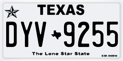 TX license plate DYV9255