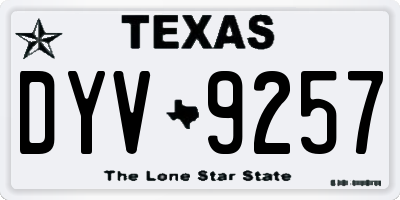 TX license plate DYV9257