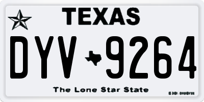 TX license plate DYV9264