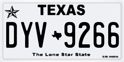 TX license plate DYV9266