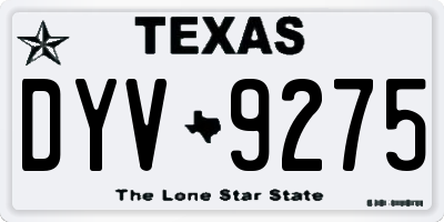 TX license plate DYV9275