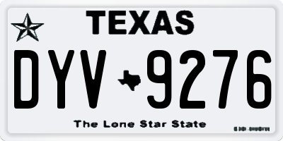 TX license plate DYV9276