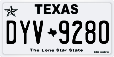 TX license plate DYV9280