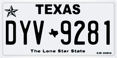 TX license plate DYV9281