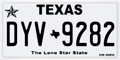 TX license plate DYV9282