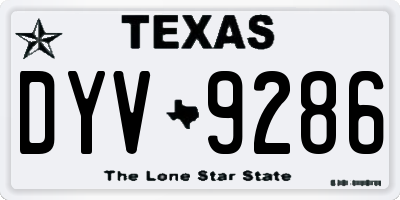 TX license plate DYV9286