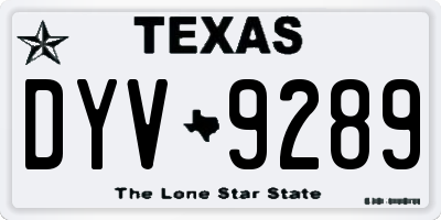 TX license plate DYV9289