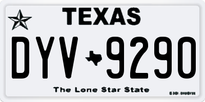 TX license plate DYV9290