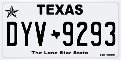 TX license plate DYV9293