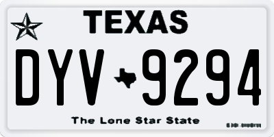 TX license plate DYV9294