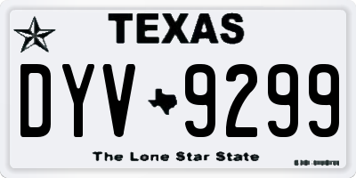 TX license plate DYV9299