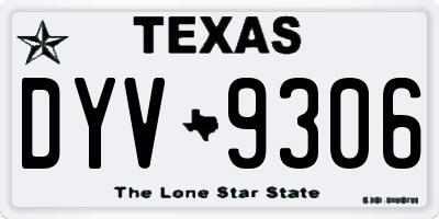 TX license plate DYV9306