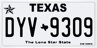 TX license plate DYV9309