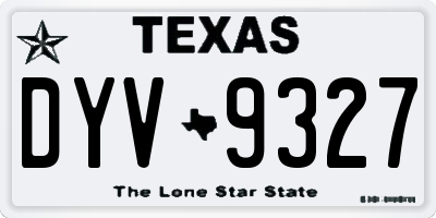 TX license plate DYV9327