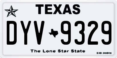 TX license plate DYV9329