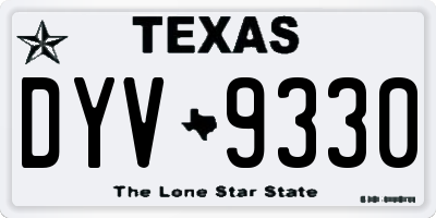 TX license plate DYV9330