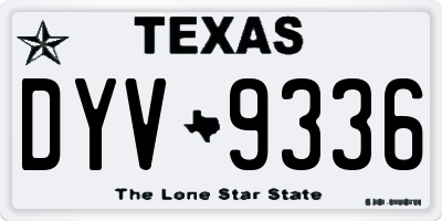 TX license plate DYV9336