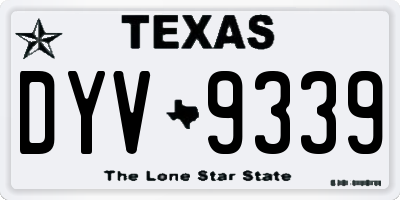TX license plate DYV9339