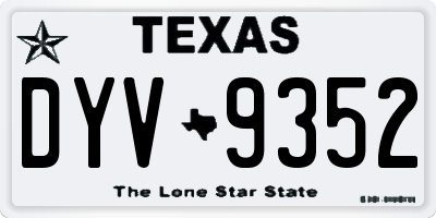 TX license plate DYV9352