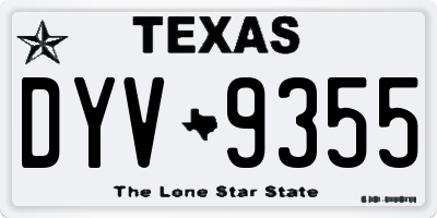 TX license plate DYV9355