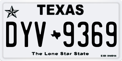 TX license plate DYV9369