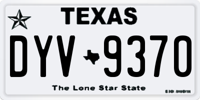 TX license plate DYV9370