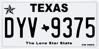 TX license plate DYV9375