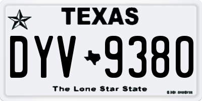 TX license plate DYV9380