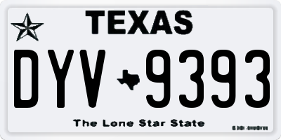 TX license plate DYV9393
