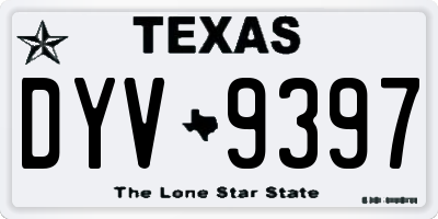 TX license plate DYV9397