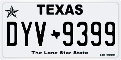 TX license plate DYV9399