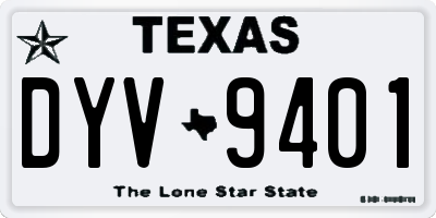 TX license plate DYV9401