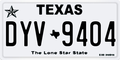 TX license plate DYV9404