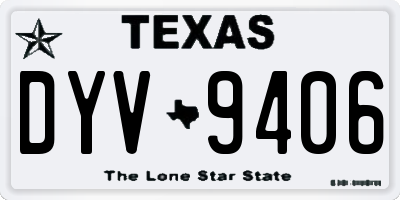TX license plate DYV9406