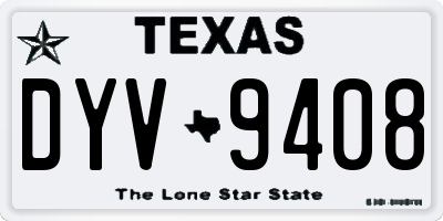 TX license plate DYV9408