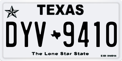 TX license plate DYV9410