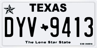 TX license plate DYV9413