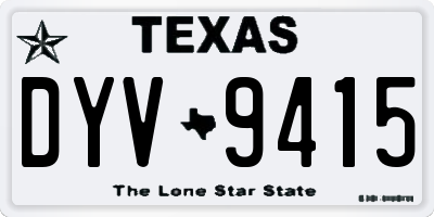 TX license plate DYV9415